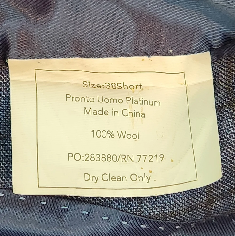 PRONTO UOMO Blue Blazer Sport Coat Two Button Wool Suit Jacket 38S - Picture 6 of 10